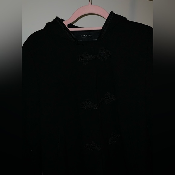ZARA Black Hooded Jacket with Chinese button knot - Picture 6 of 6